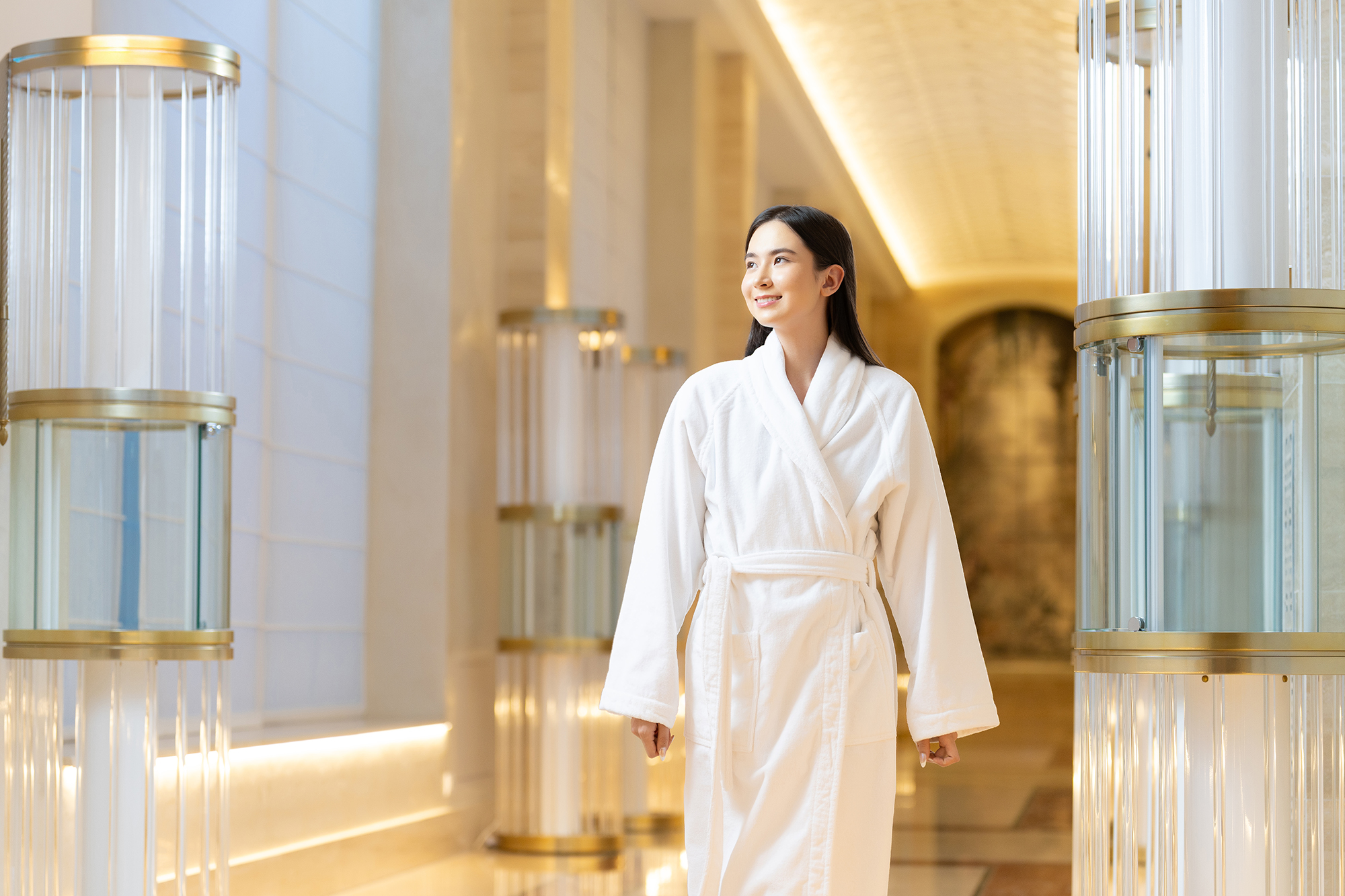 Woman entering Ayan Spa Area